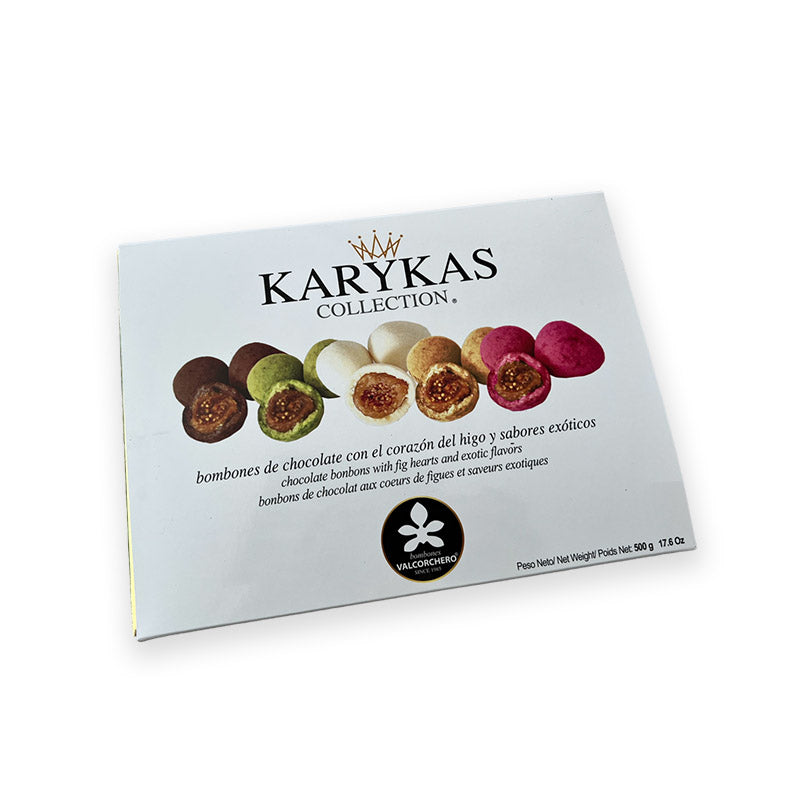 KARYKAS COLLECTION CHOCOLATE BONBONS WITH FIG HEARTS AND EXOTIC FLAVORS